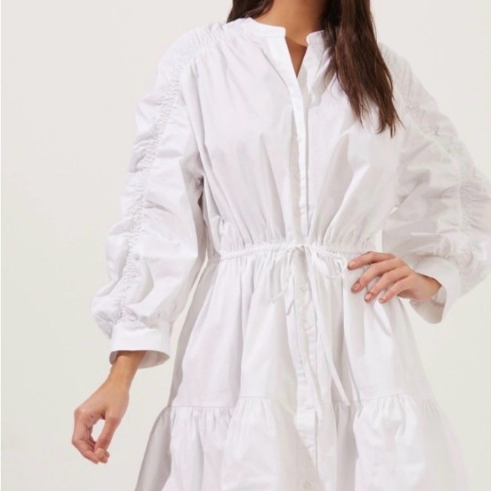 Astr Button-Down White Mini Dress